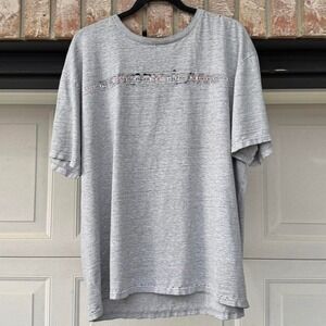 HEATHER GREY TOMMY JEANS HORIZONTAL LOGO GRAPHIC TEE